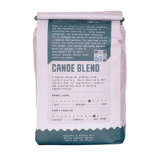 Load image into Gallery viewer, Water Avenue Coffee Company coffee bag labeled 'Canoe Blend' with text on a white background