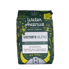 Load image into Gallery viewer, Coffee bag from Water Avenue Coffee Company with 'Victor's Blend' label on a white background
